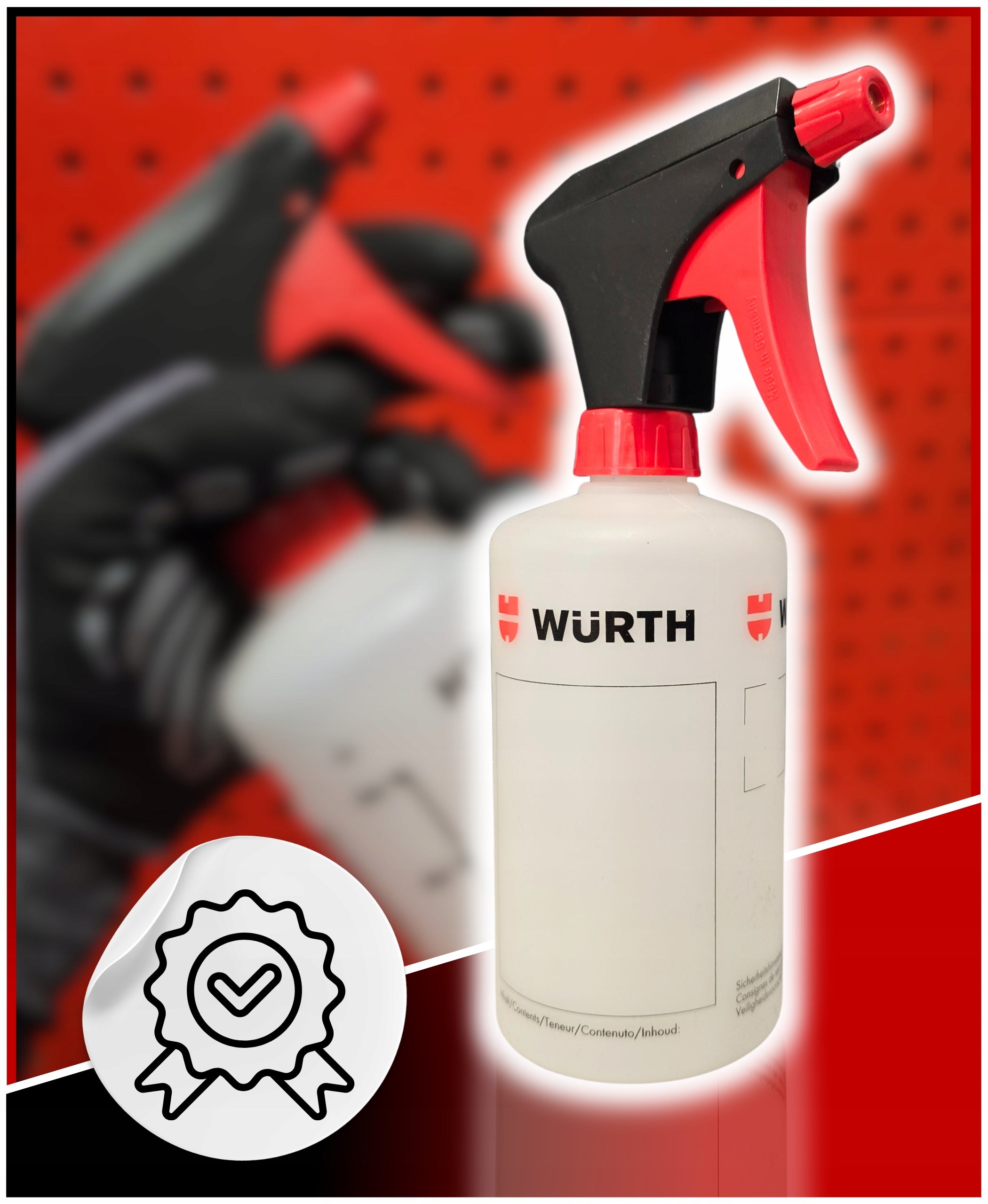 SPRAY BOTTLE WITH ATOMIZER SPRAYER ADJUSTABLE GRADUATION WURTH 500ML Packaging status original