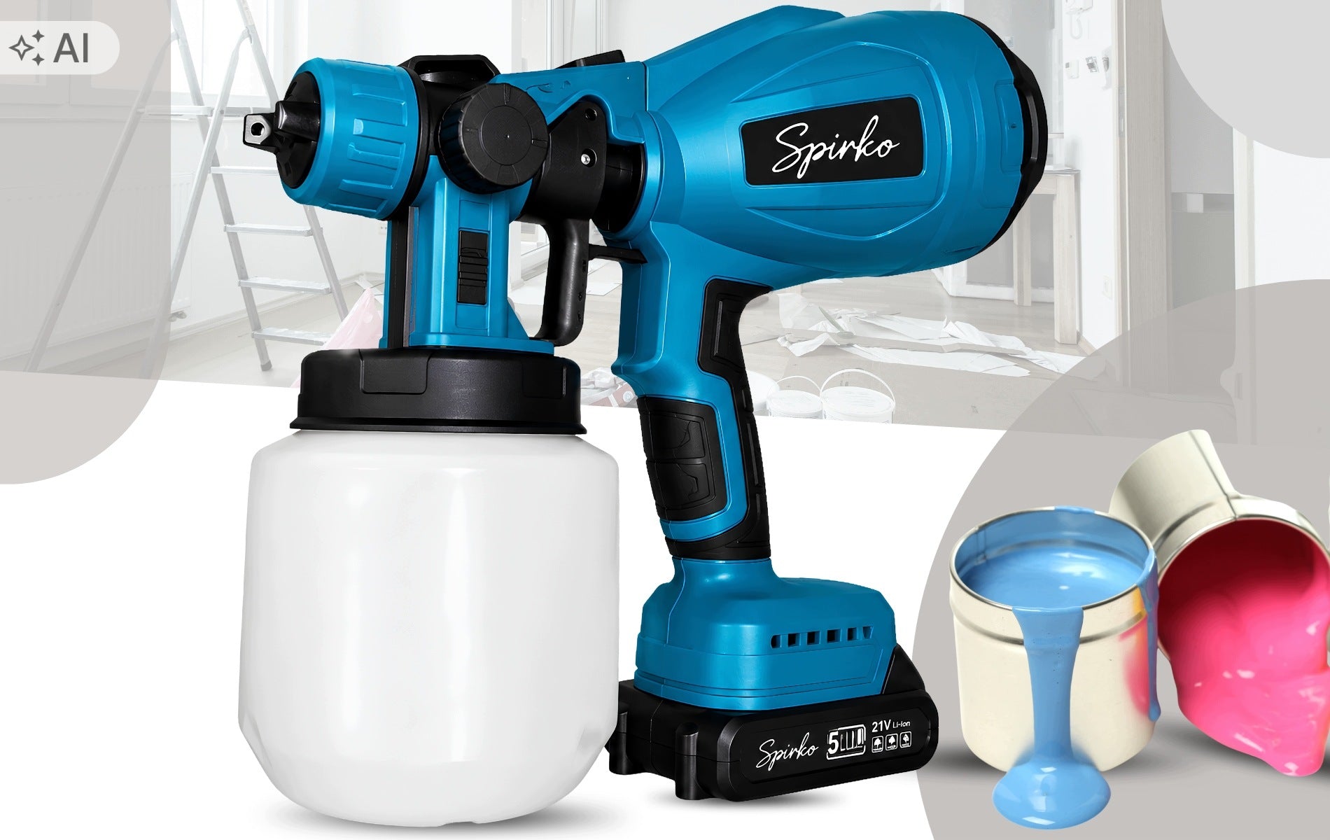 SPRAY PAINT GUN SPIRKO PAINTPRO 21V 2x AKU Packaging status original