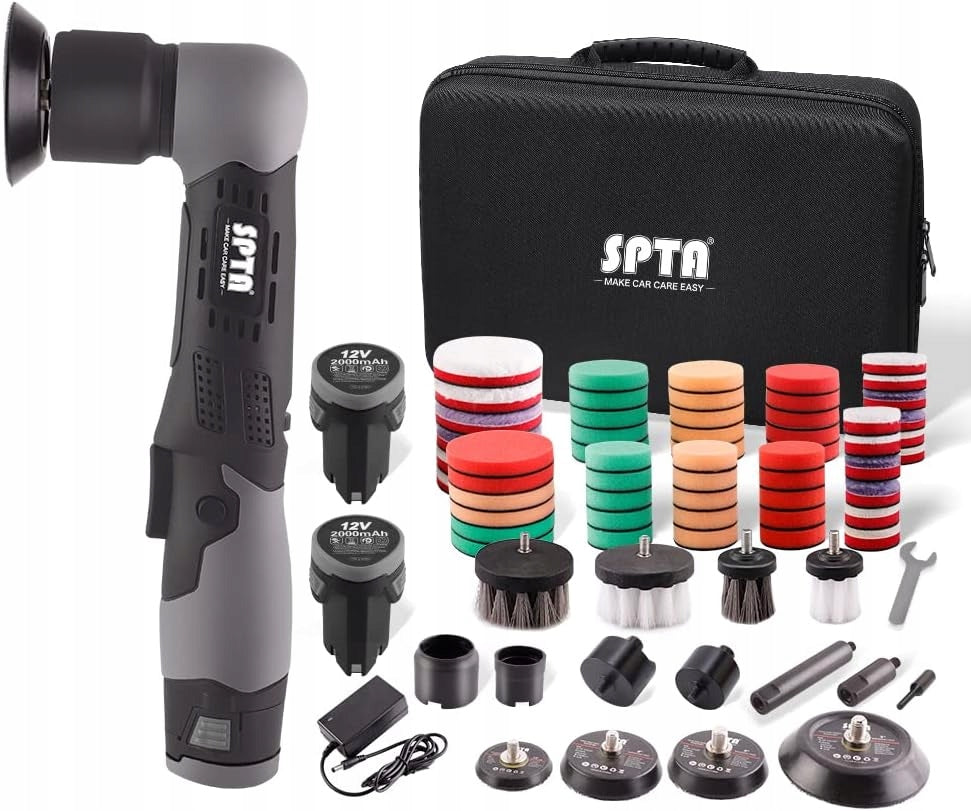 SPTA 12V Mini Cordless Car Polisher 4500 RPM 3 Inch