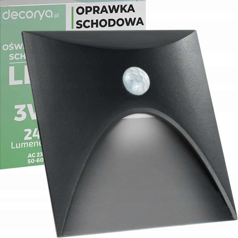 SQUARE STAIRCASE LED STAIRCASE LIGHT MOTION SENSOR DUSK 230V