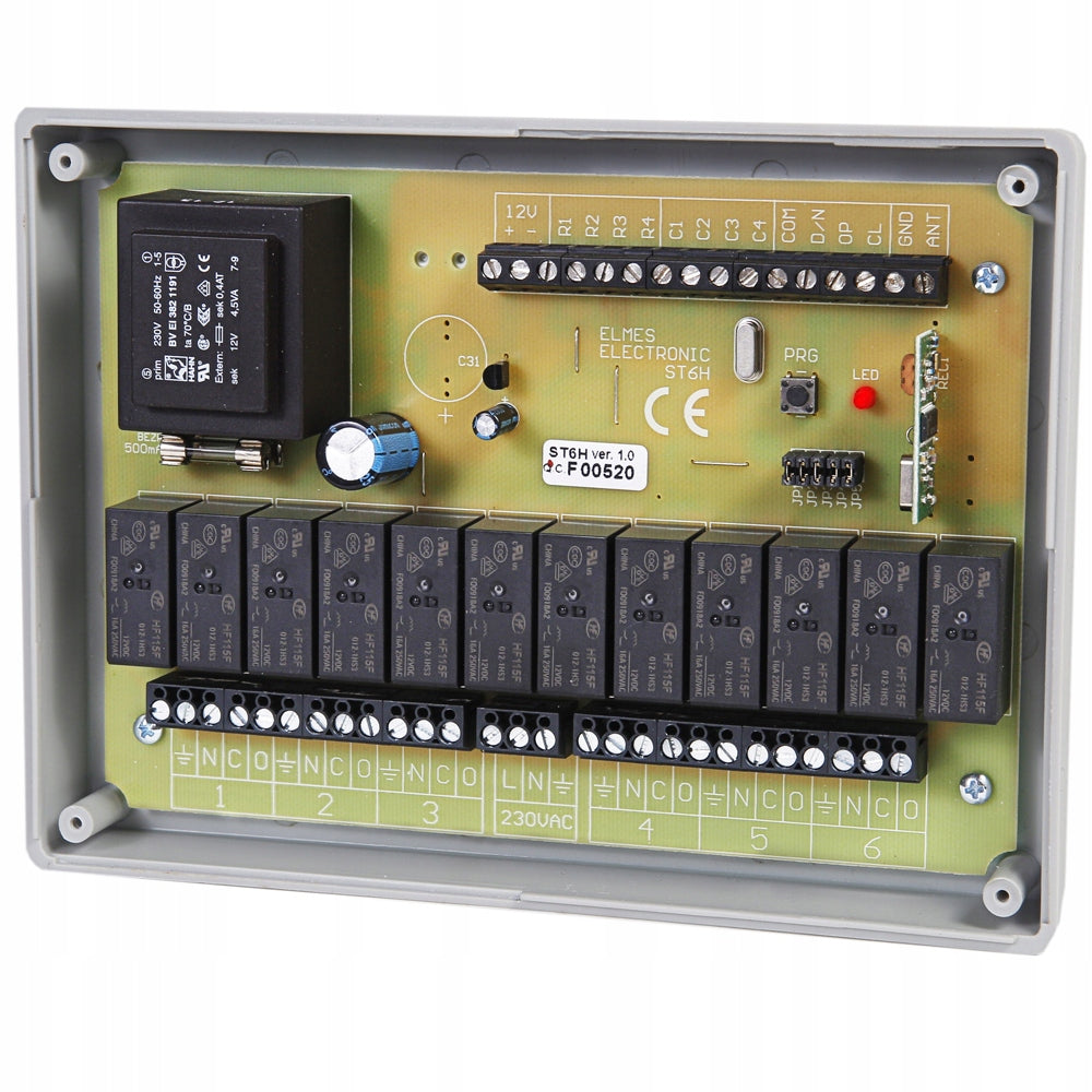 ST6H - Controller for 6 roller shutters per 230VAC - ELMES - control m.in STX remote control