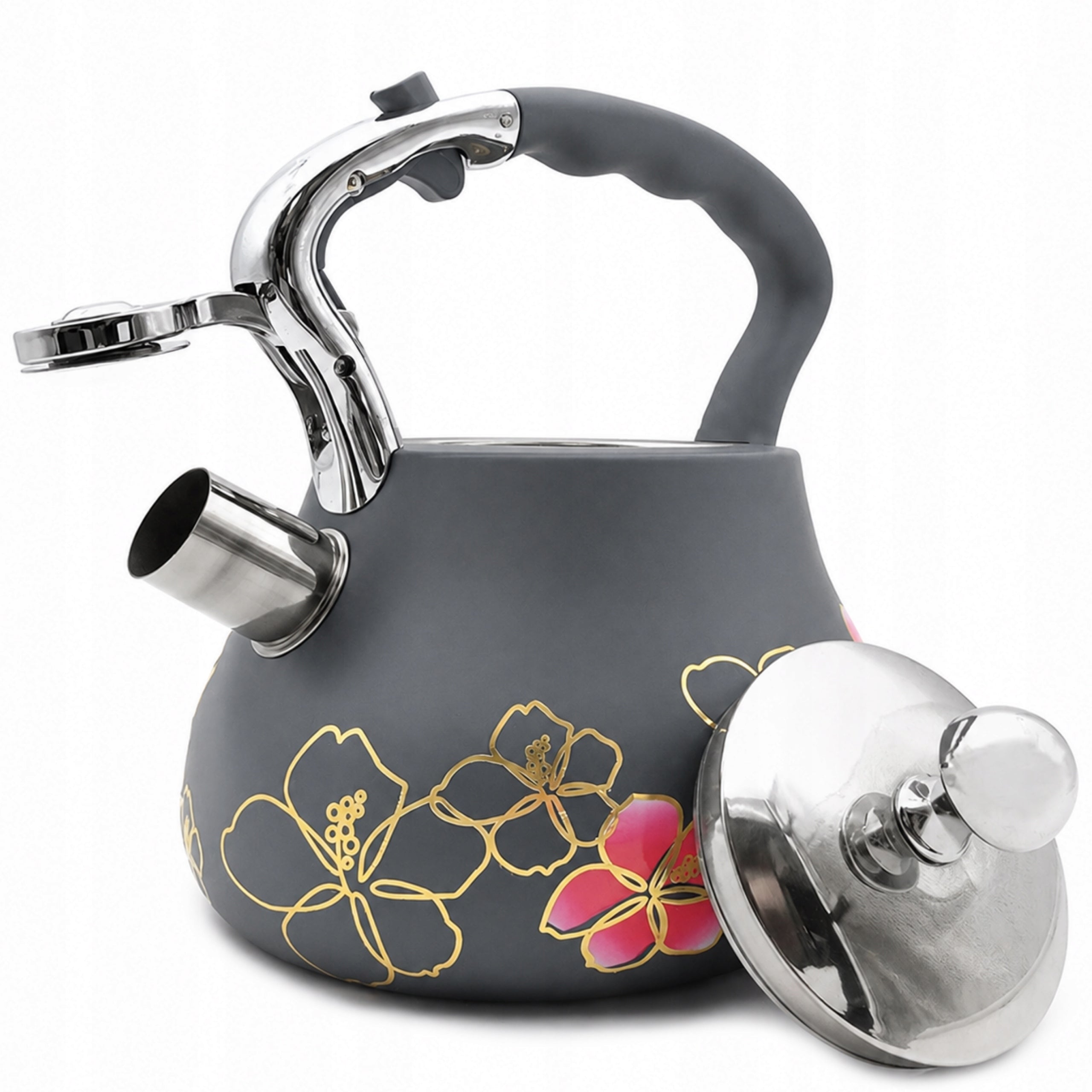 STAINLESS STEEL 3.0L GREY EDENBERG GAS INDUCTION Kettle Manufacturer code CZAJNIK ZE STALI NIERDZEWNEJ METALOWY GWIZDEK