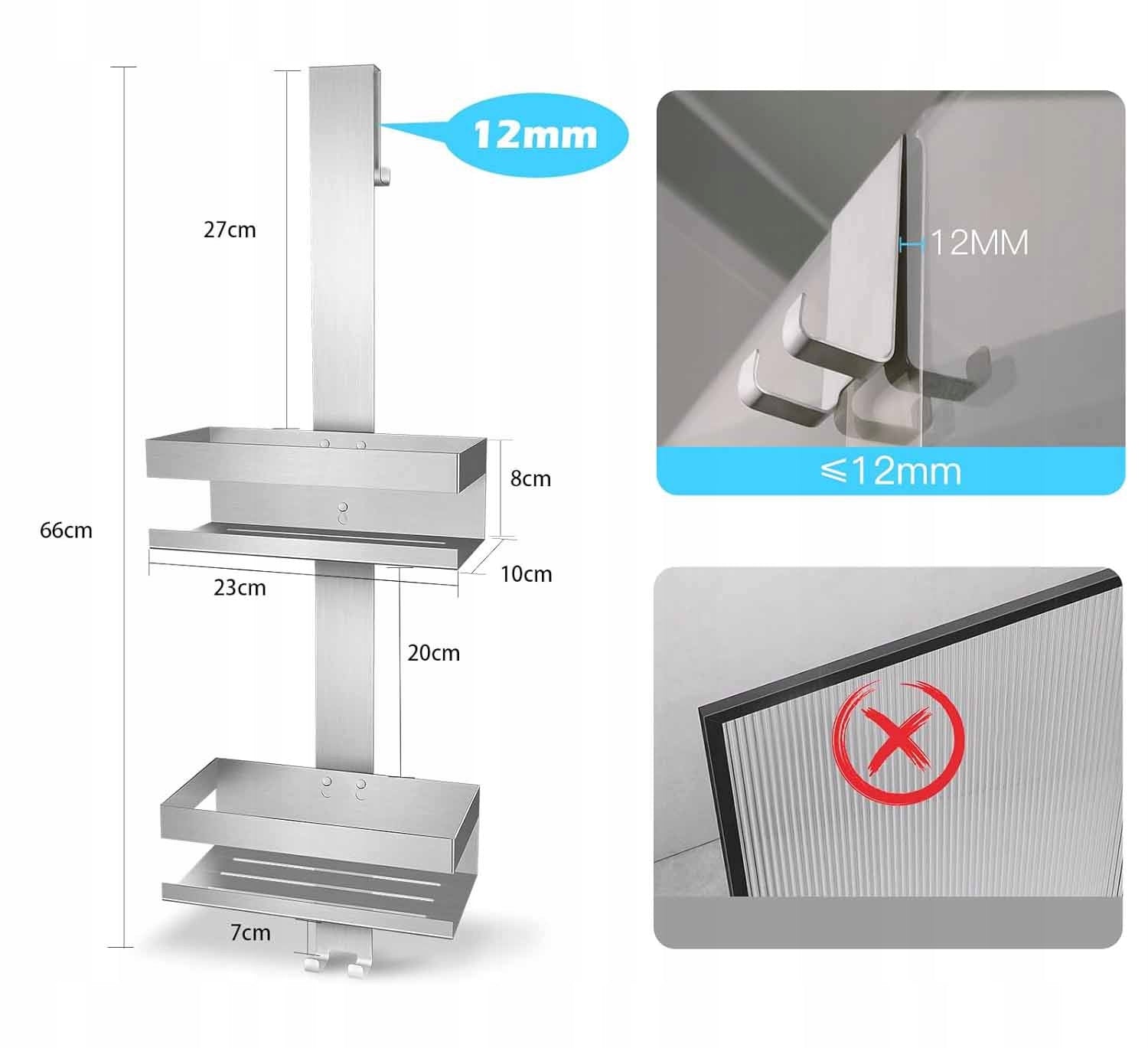 STAINLESS STEEL BATHROOM HANGING SHOWER SHELF FOR BATHROOM METAL BASKETS Brand no brand