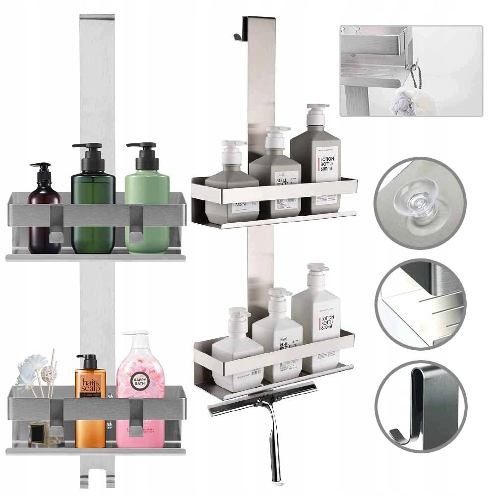 STAINLESS STEEL BATHROOM HANGING SHOWER SHELF FOR BATHROOM METAL BASKETS