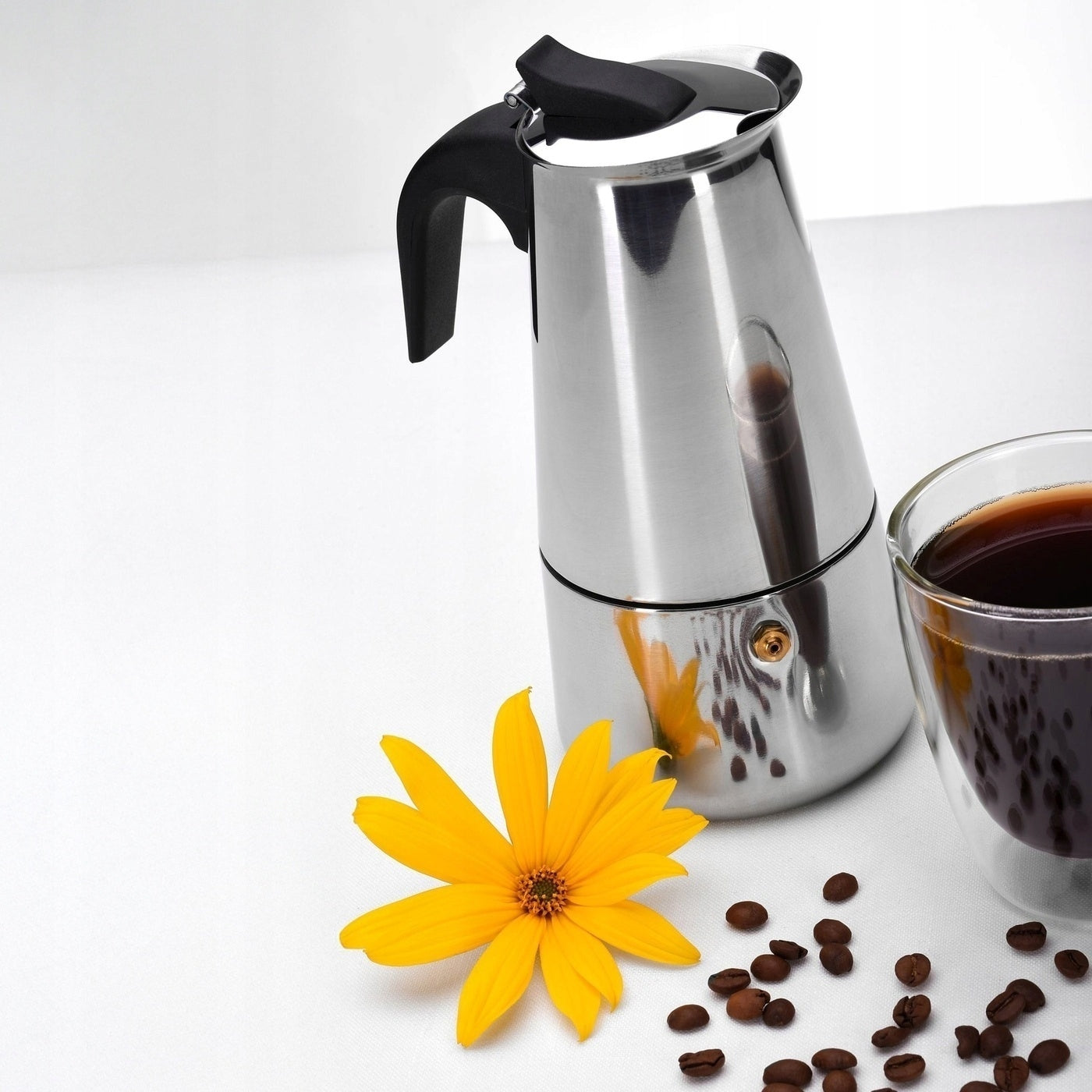 STAINLESS STEEL COFFEE MAKER Pressure Coffee Maker Tadar Moderno 4 Cups Brand Tadar