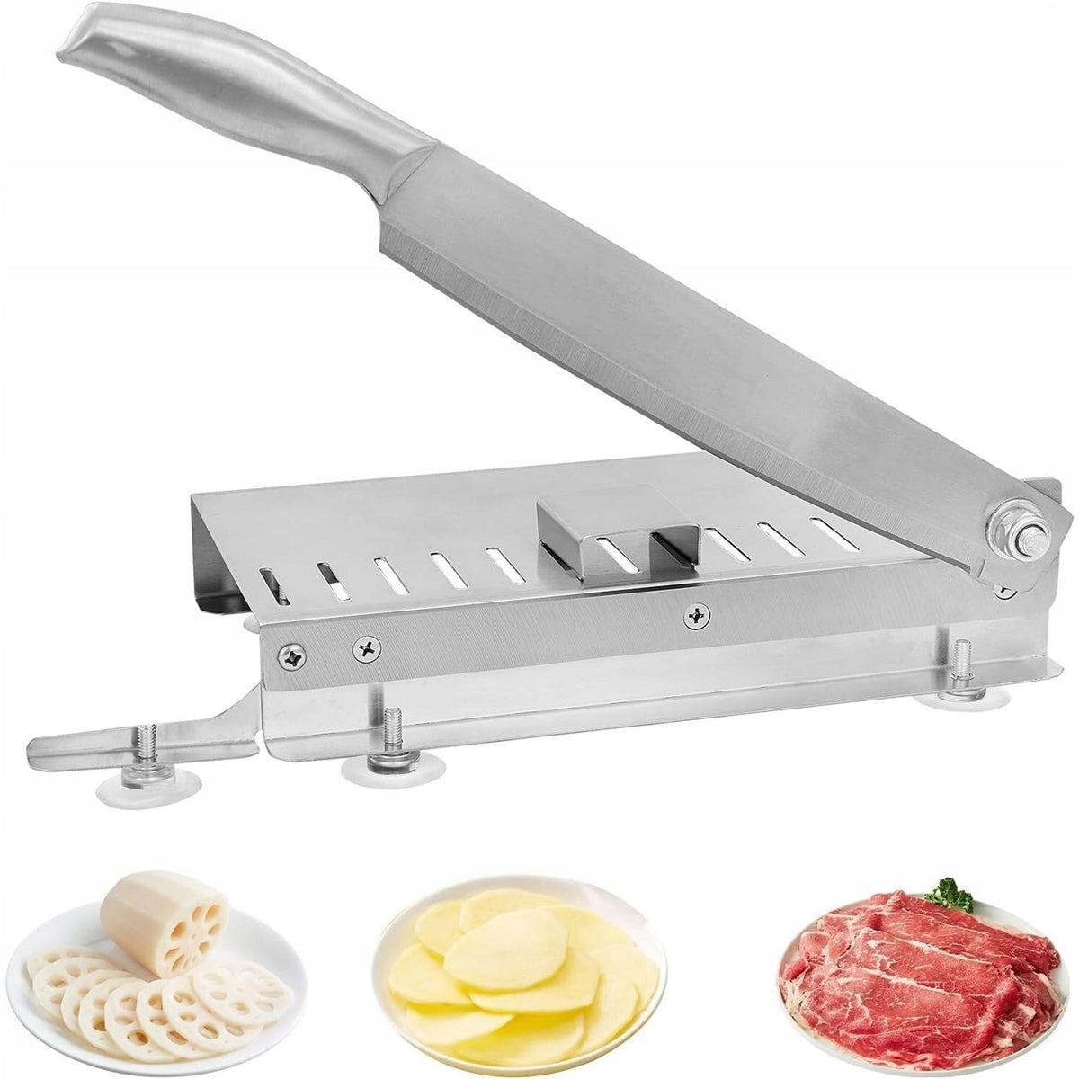 STAINLESS STEEL FROZEN MEAT SLICER, BONE CUTTING KNIFE Packaging status original