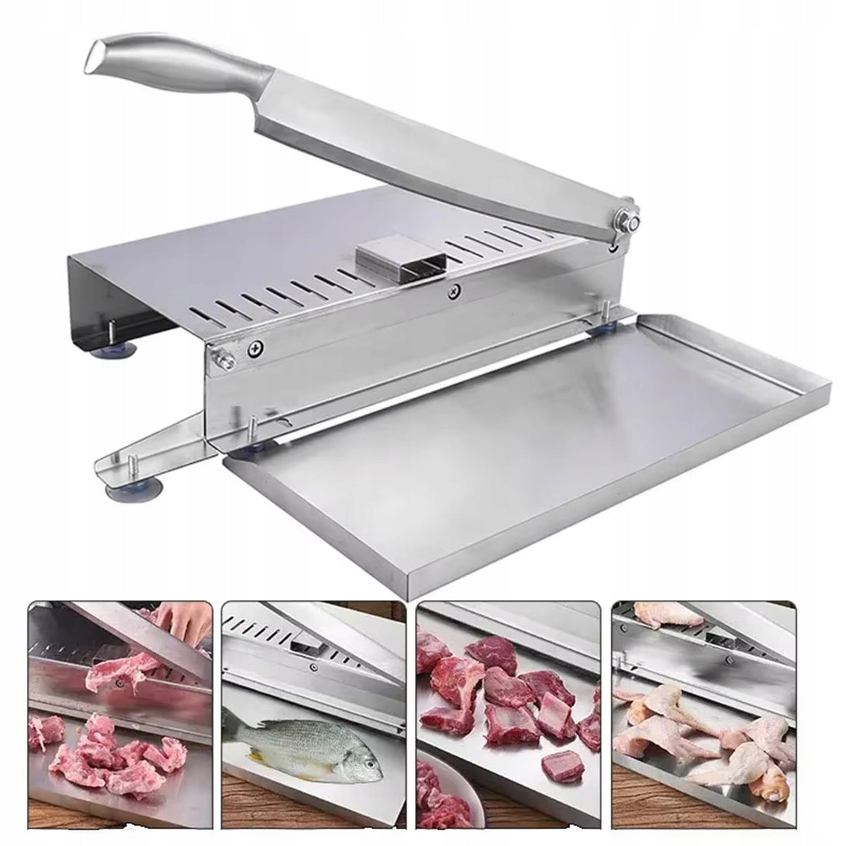 STAINLESS STEEL FROZEN MEAT SLICER, BONE CUTTING KNIFE