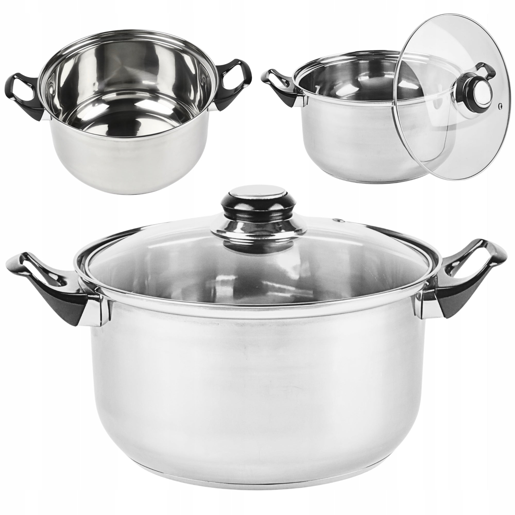STAINLESS STEEL GAS POT WITH LID 4l 22cm TRADITIONAL
