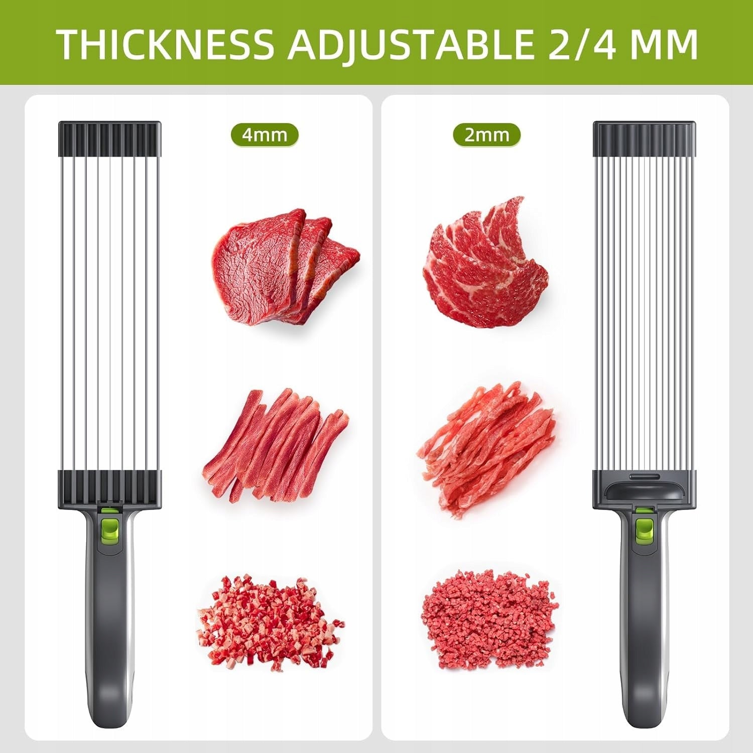 STAINLESS STEEL HOME MEAT SLICER AXE SAFE Manufacturer code KRAJALNICA DO MIĘSA DOMOWA BEZPIECZNA 2-4mm