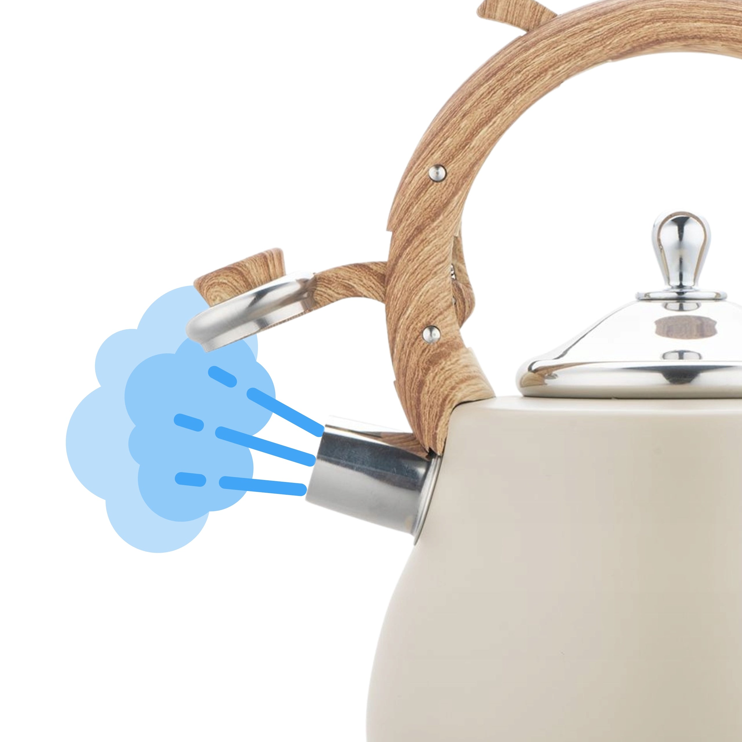 STAINLESS STEEL Kettle 2,8L Traditional Kettle for INDUCTION GAS Beige Manufacturer code Czajnik ze STALI NIERDZEWNEJ 2,8L  KB-7919