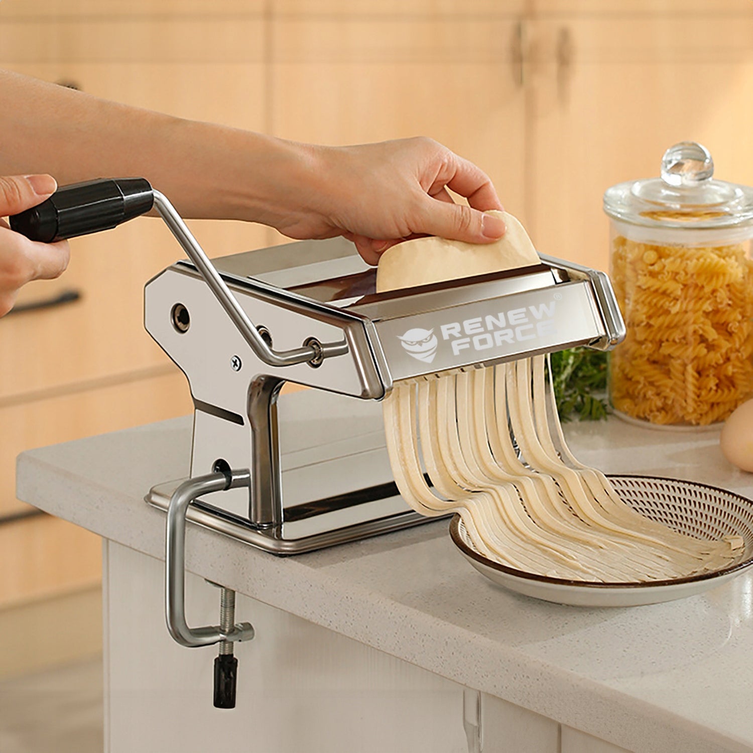 STAINLESS STEEL PASTA MACHINE ROLLING + SLICING MACHINE Functions slicing filling rolling