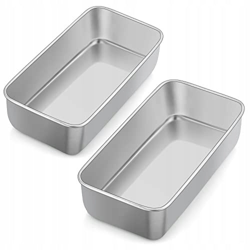 STAINLESS STEEL RECTANGULAR BREAD BAKING MOLD SET OF 2 Brand no brand