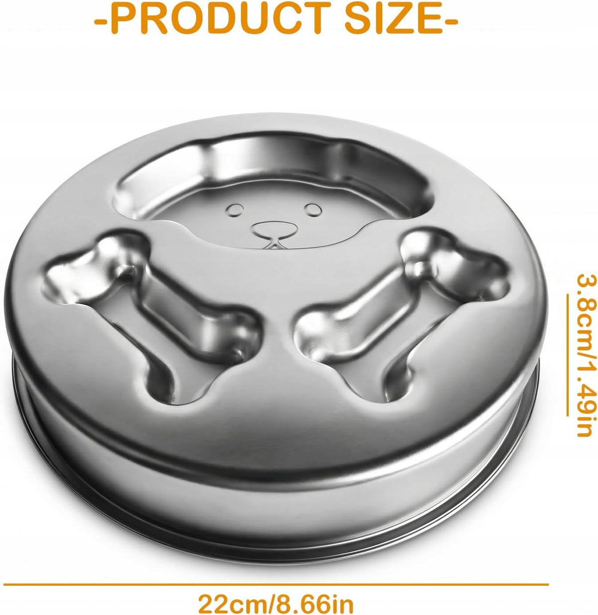 STAINLESS STEEL SLOW FEEDER BOWL 22 X 22 X 4 CM Brand ZooStal
