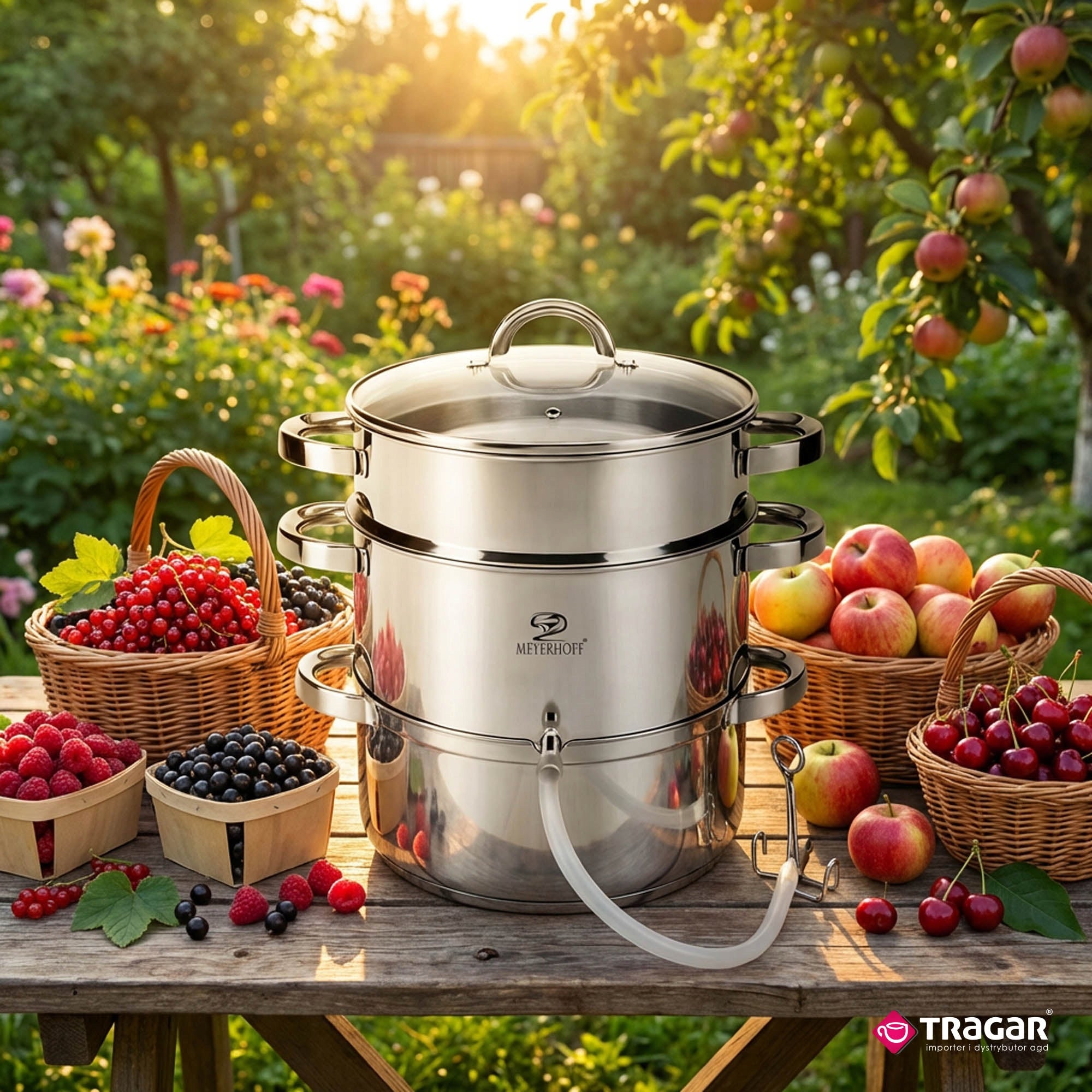 STAINLESS STEEL STEAM JUICER 8L INDUCTION GAS POT STEAMER JUICE MEYERHOFF Packaging status original