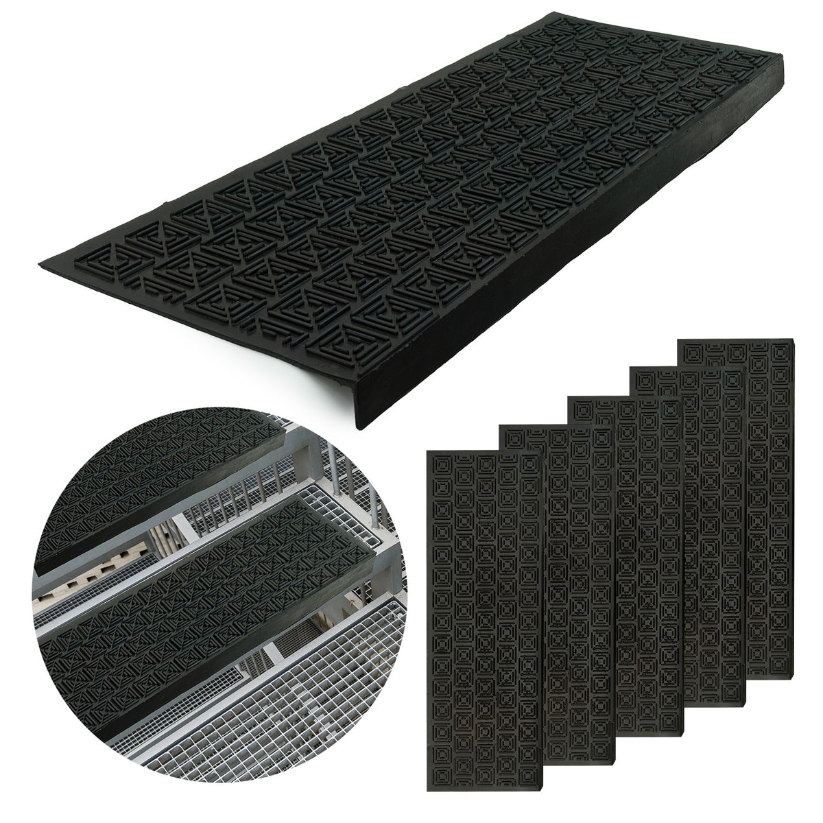 STAIR COVERS 5 PIECES NON-SLIP RUBBER WIPER FOR OUTDOOR
