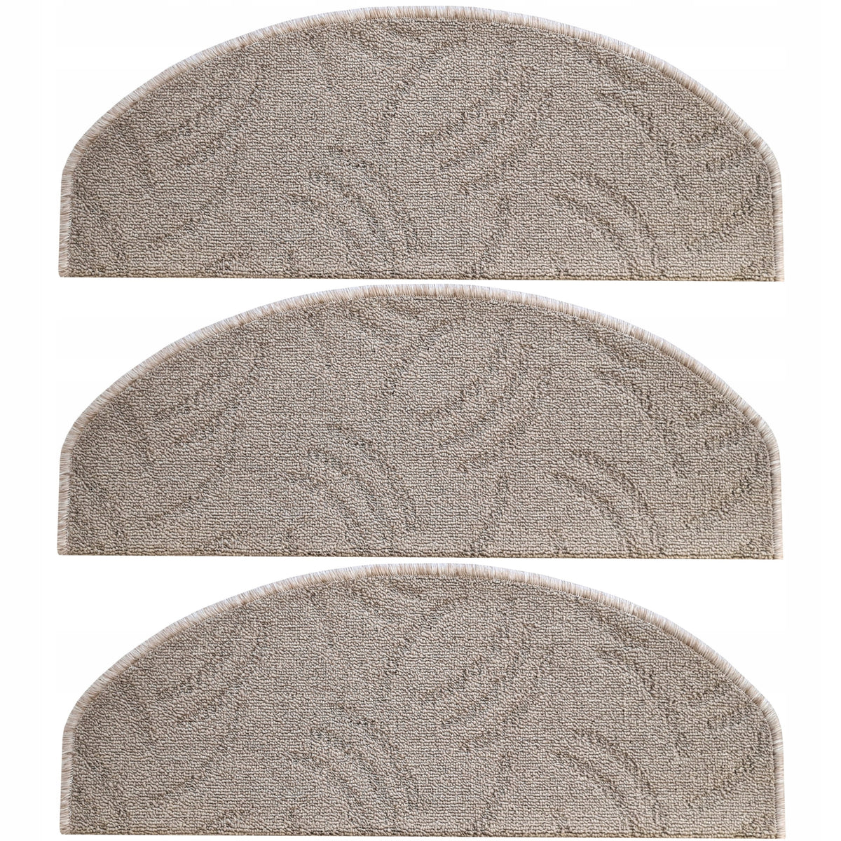 STAIR COVERS BEIGE LOOP STAIR RUGS WITH ELEGANT PATTERN