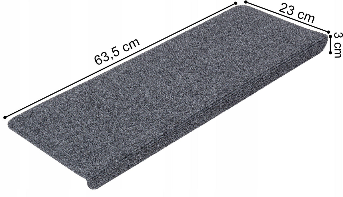 STAIR RUGS STEPS SELF ADHESIVE GRAPHITE NON-SLIP 15 PACK Brand Gockowiak