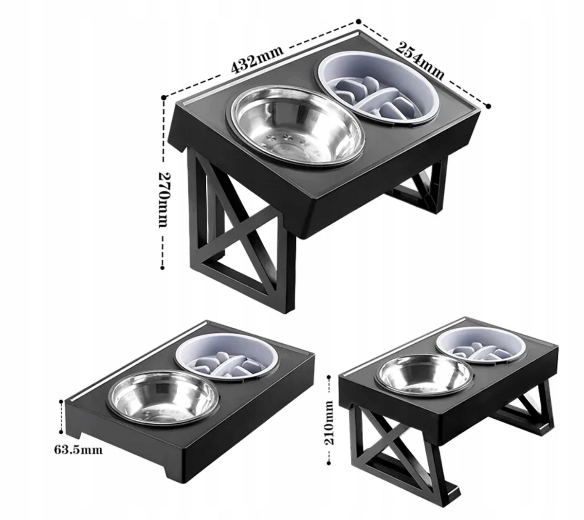 STAND ELEVATING DOG TABLE SLOWING 2X ADJUSTABLE BOWL Brand DKM