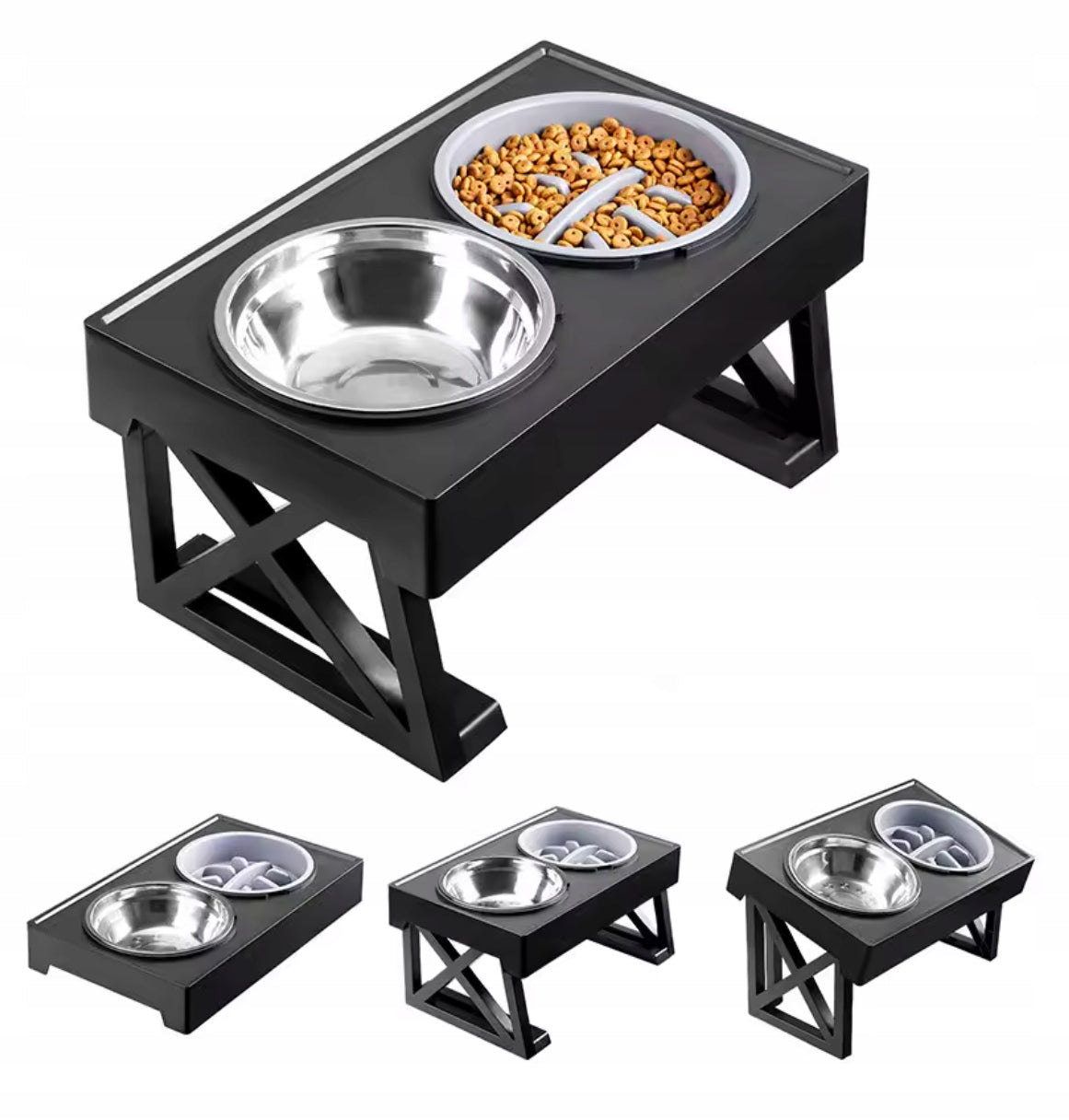 STAND ELEVATING DOG TABLE SLOWING 2X ADJUSTABLE BOWL