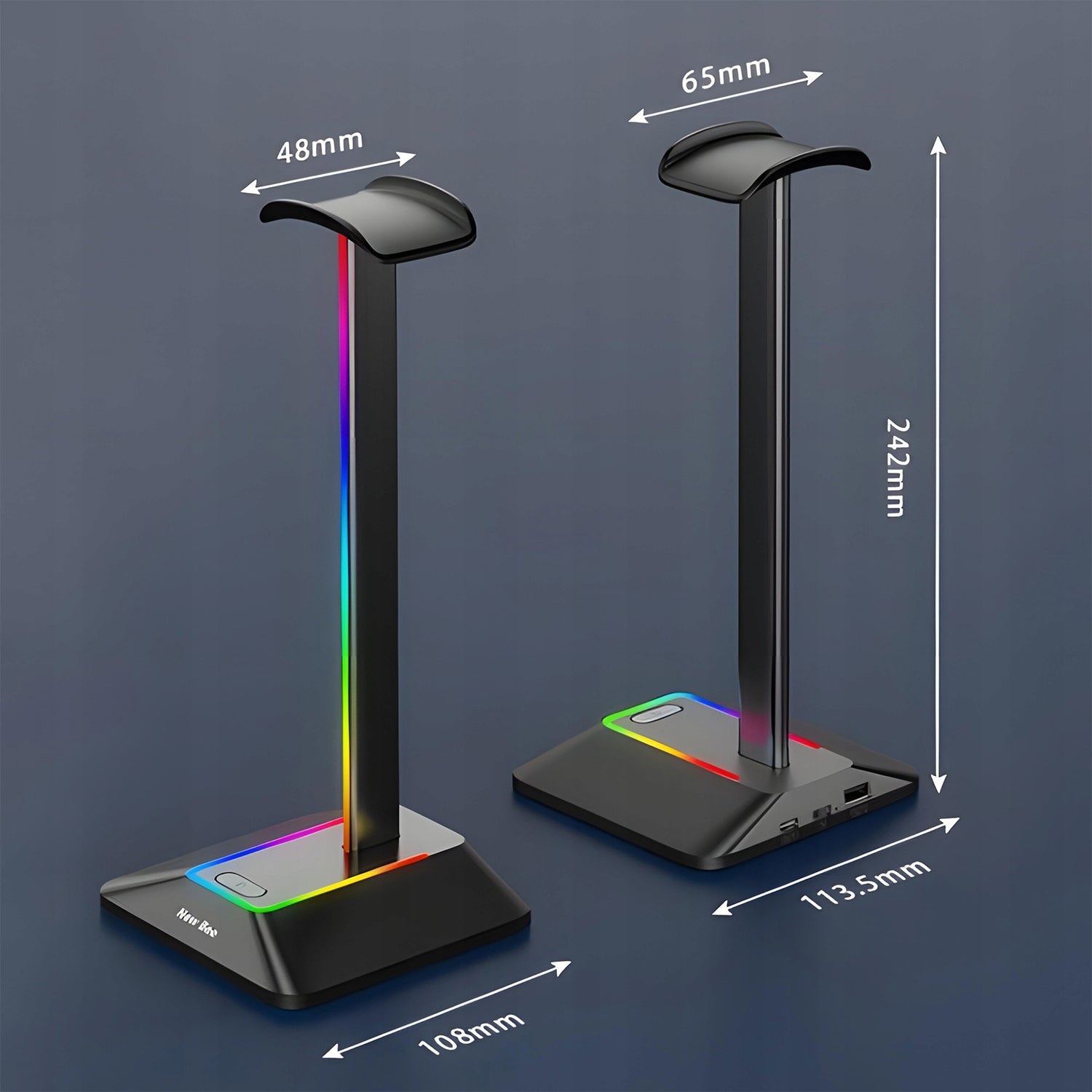 STAND GAMING HEADPHONE HOLDER BACKLIGHT RGB + 2X USB Manufacturer code DLA GRACZA GAMING ŚWIATŁO LED WIESZAK SOLIDNY