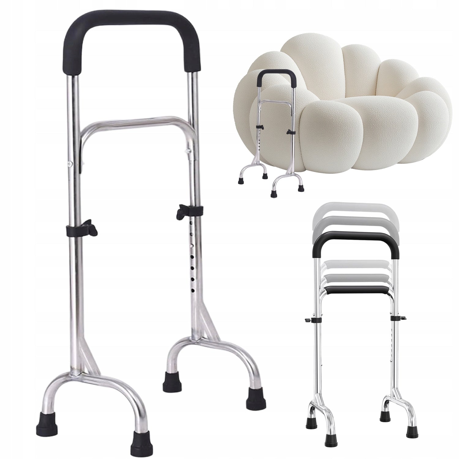 STAND-UP HANDLE STABLE ADJUSTABLE 200 KG WITH RUBBER FEET
