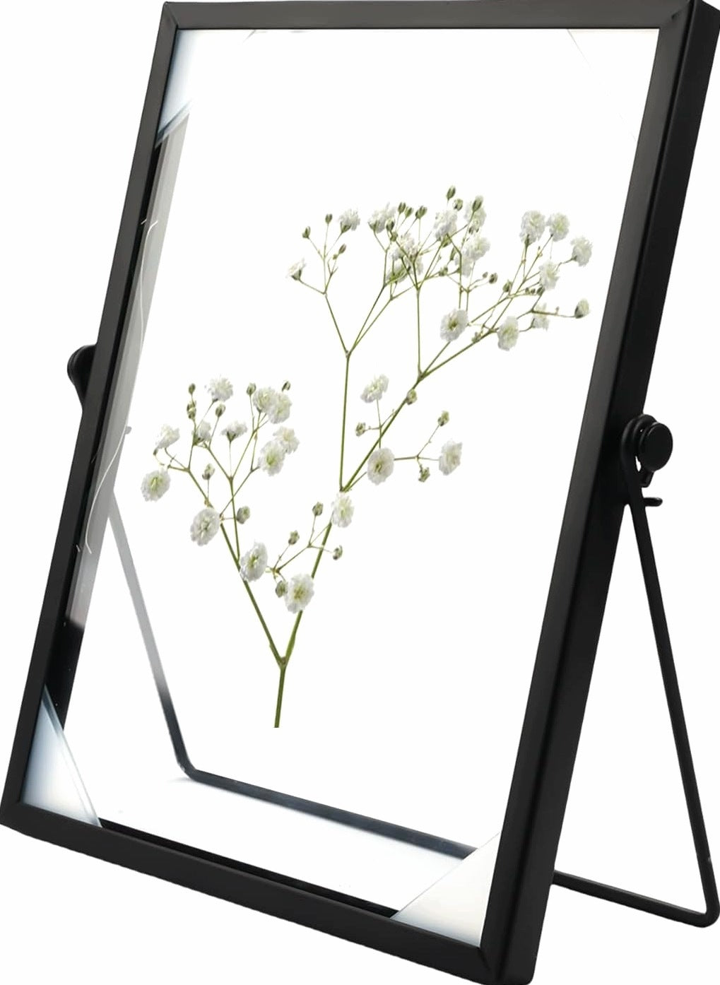 STANDING GLASS FRAME 15X20CM BLACK DOUBLE-SIDED DECORATION HOME WEDDING PHOTO