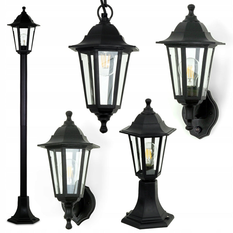 STANDING LAMP LANTERN OUTDOOR FOR LED GARDEN POST E27 BLACK 120cm Brand Kwazar Luminaire