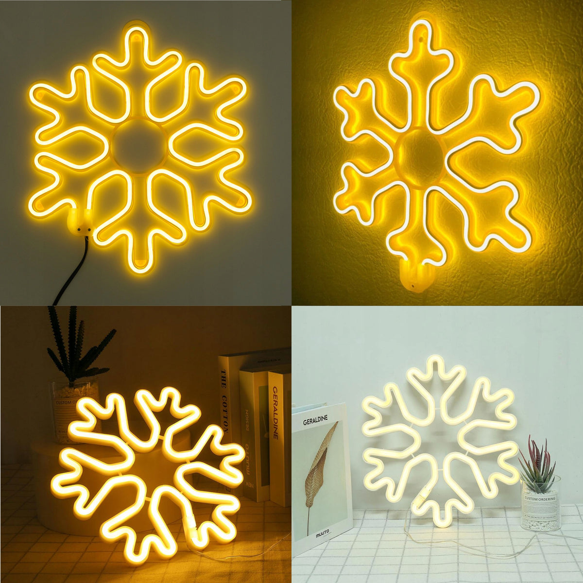 STAR SNOWFLAKE LED SHADE WARM YELLOW WINDOW DECORATION BALCONY WALL 40CM Packaging status original