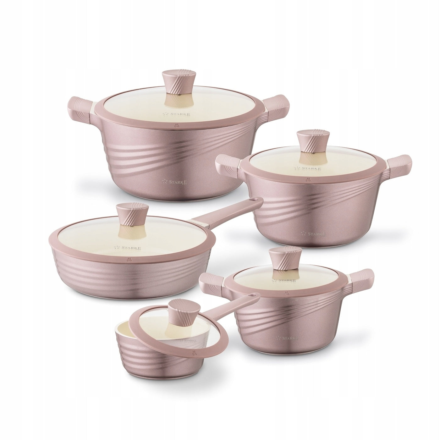 STARKE PK NATURALE ROSE GOLD SET OF POTS 10EL.( R