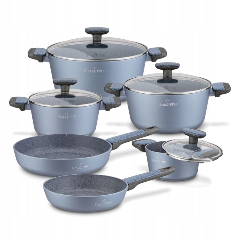 STARKE PRO Set of pots Double 10 elements grey-blue