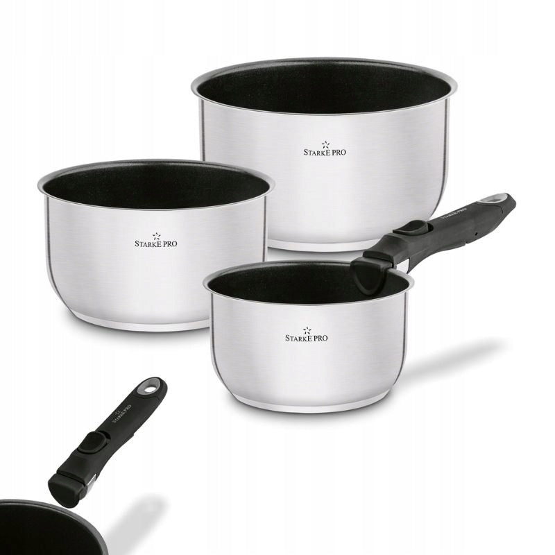 STARKE PRO Set of pots with detachable handle Susvid 4 elements Brand Starke Pro
