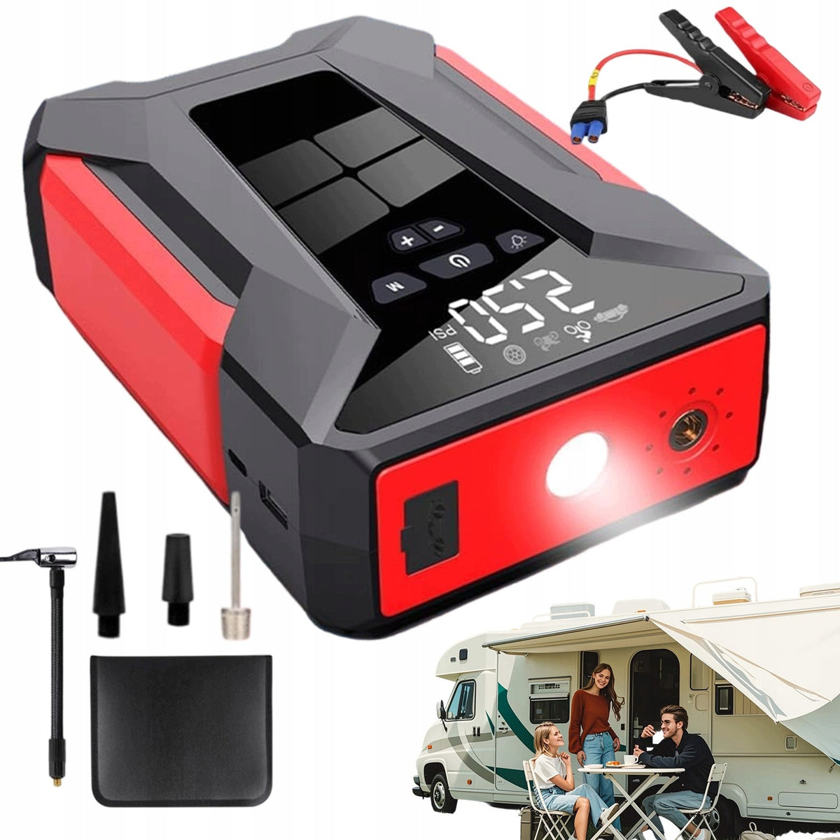 START TO CAR BATTERY BOOSTER POWERBANK LED FLASHLIGHT 10000MAH 12V
