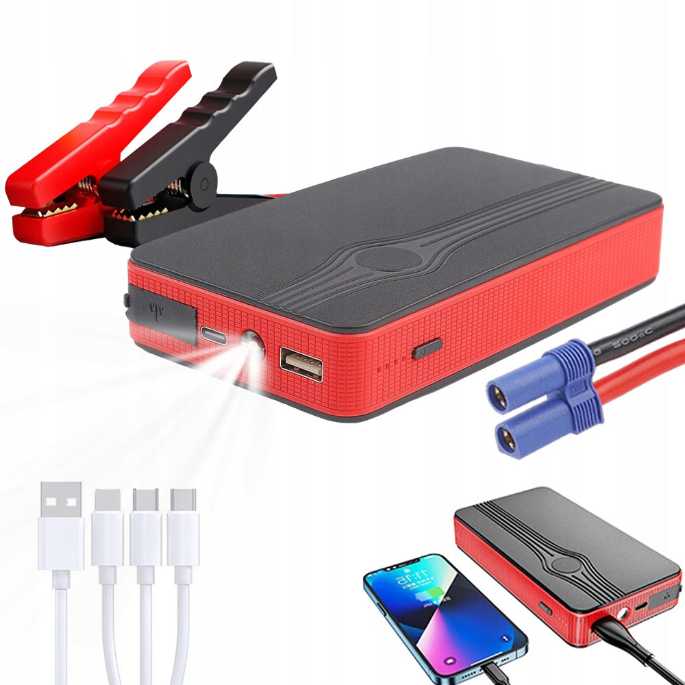 STARTER 400A 30000MAH 12V WITH FLASHLIGHT AND SAUCE RED-BLACK