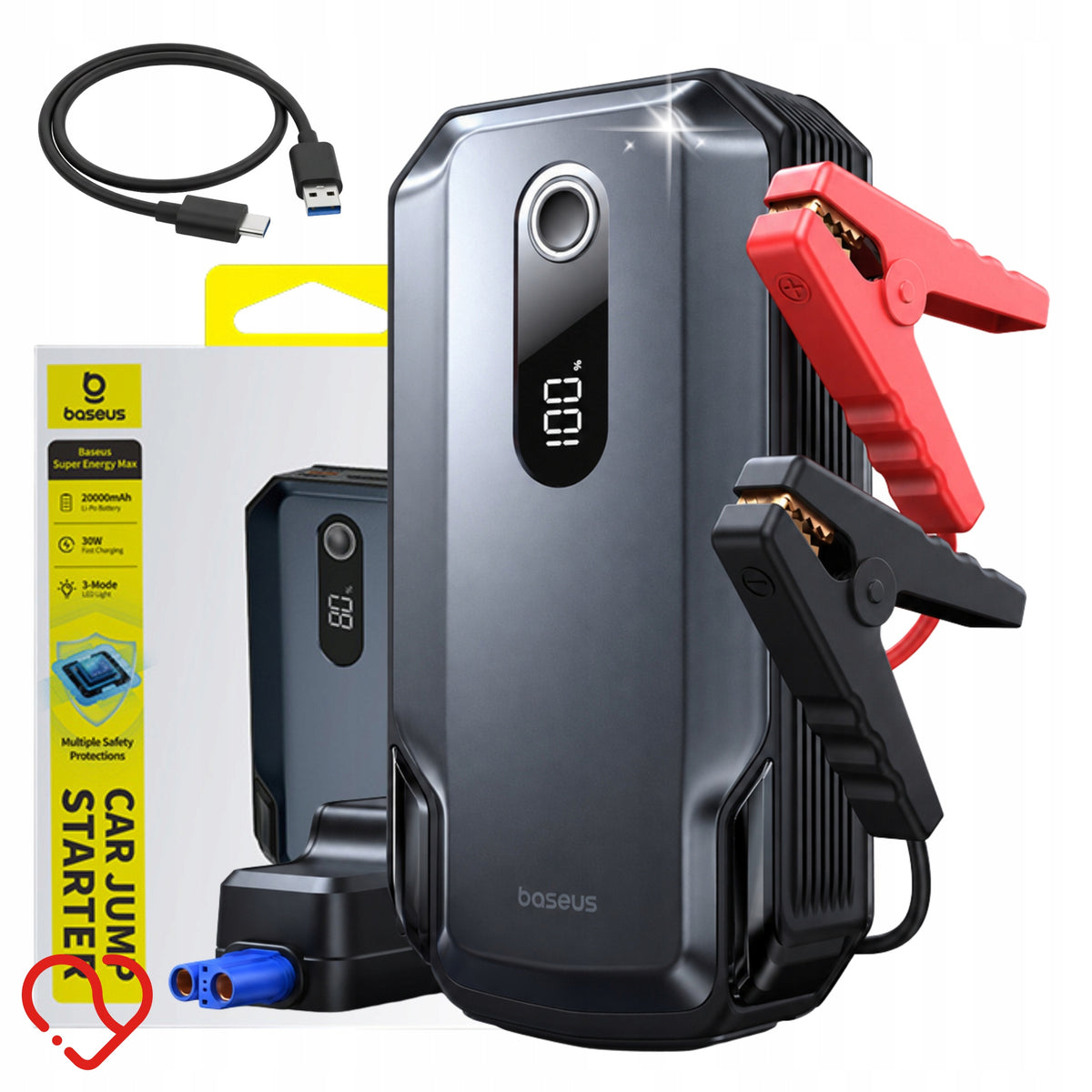 STARTER DEVICE FOR CAR START JUMP STARTER POWERBANK 12V 2000A