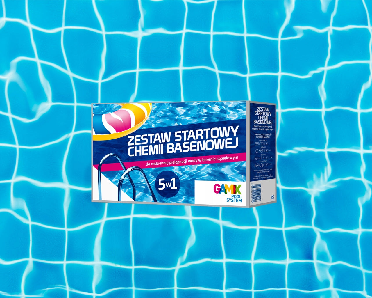 STARTER KIT 5IN1 POOL CHEMICALS CHLORINE SHOCK ALGAE -PH+ FOR GAMIX Manufacturer code ŚRODKI DO BASENÓW
