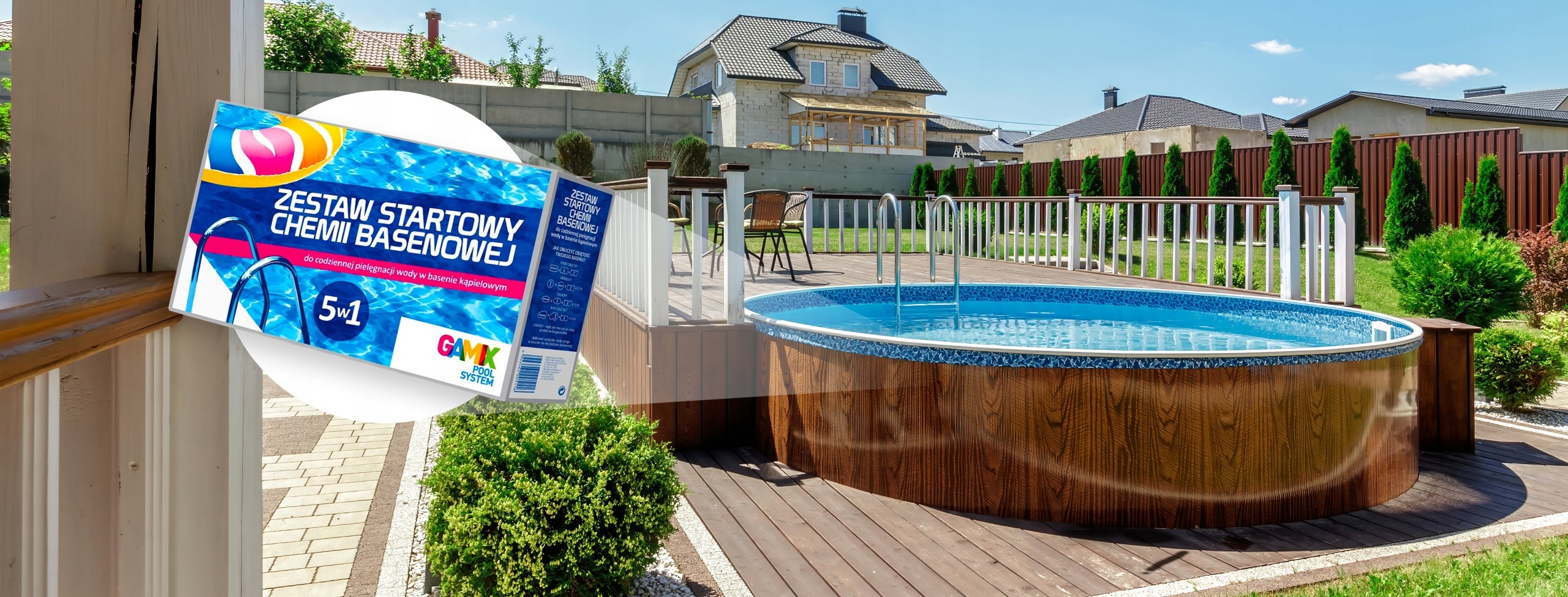 STARTER KIT 5IN1 POOL CHEMISTRY CHLORINE SHOCK ALGAE -PH+ FOR SWIMMING POOL GAMIX Packaging status original