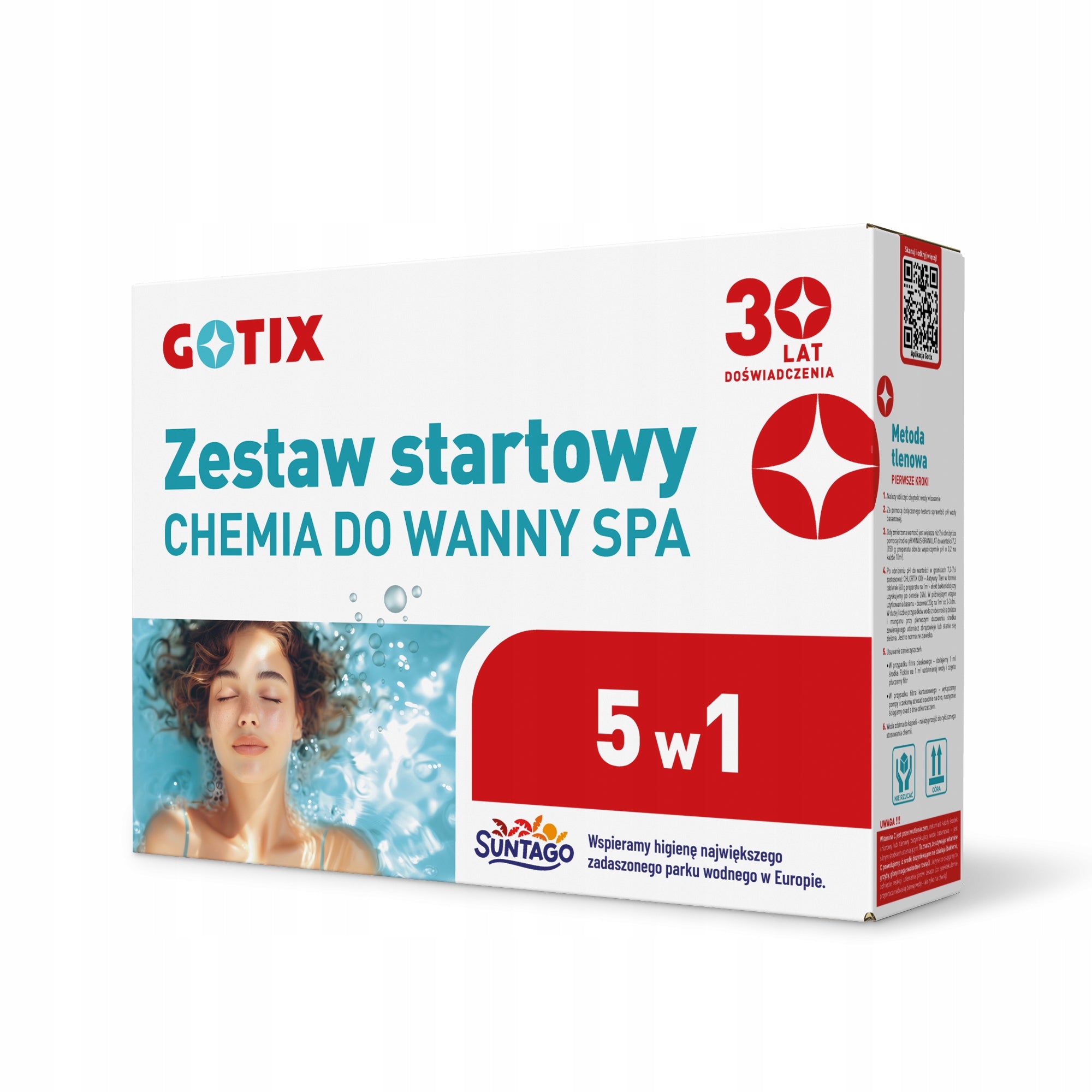 STARTER KIT CHLORINE CHEMISTRY JACUZZI BATH SPA POOL ACTIVE OXYGEN PH ALGAE Manufacturer code GOTIX STARTER DO WANNY SPA  CHEMIA