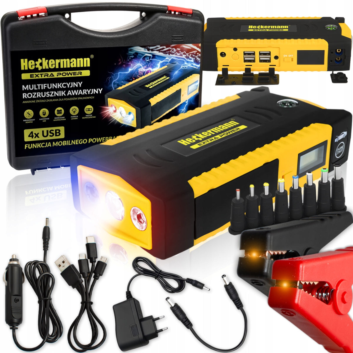 STARTER KIT JUMP STARTER POWER BANK 18000mAh CAR START
