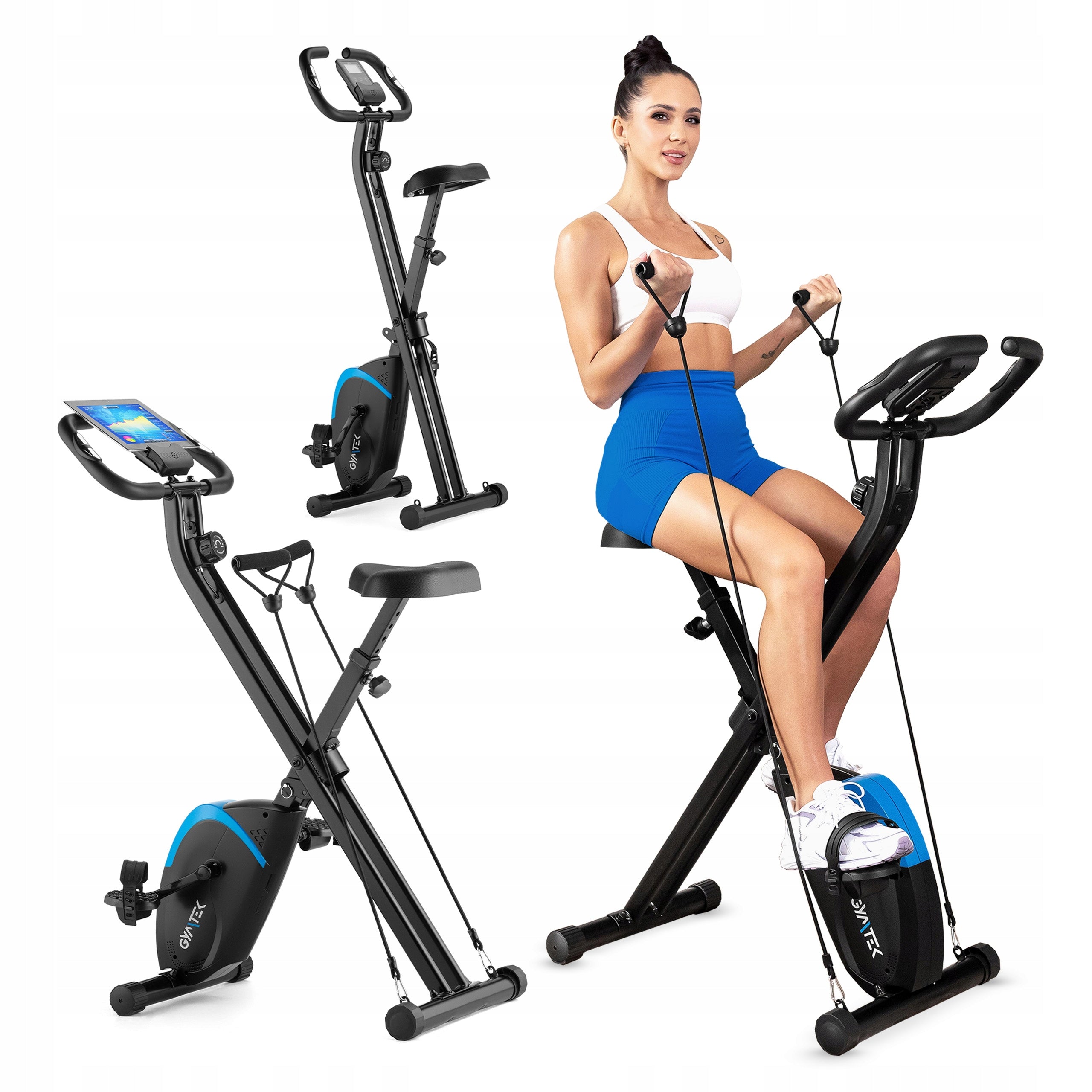 STATIONARY BIKE FOLDING MAGNETIC EXERCISE BIKE UP TO 120 KG GYMTEK