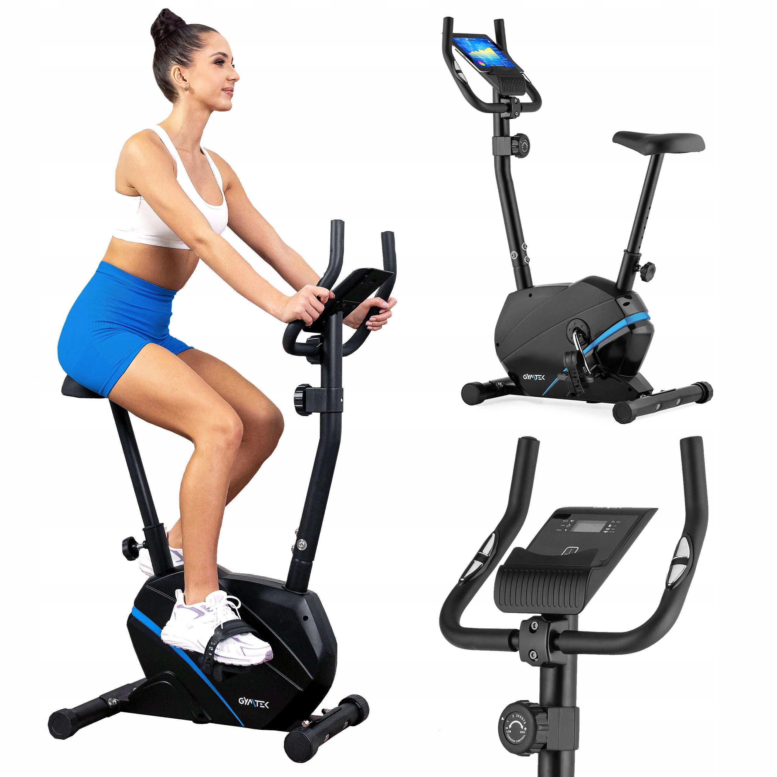 STATIONARY BIKE MAGNETIC EXERCISE BIKE UP TO 125 KG GYMTEK
