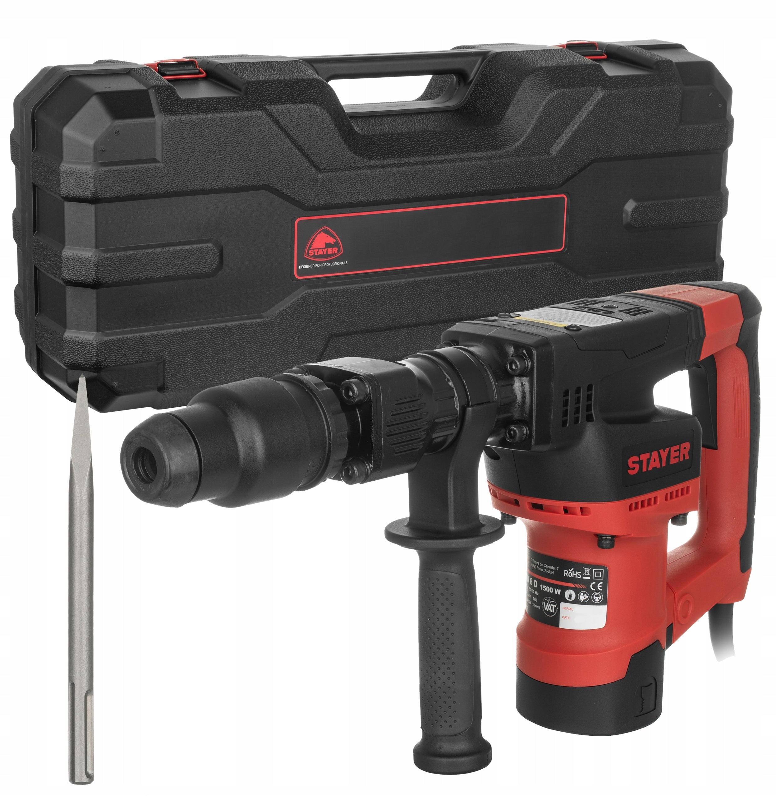 STAYER DEMOLITION HAMMER SDS-MAX 16J 1500W 2600 UD/MIN MD6DK +CASE
