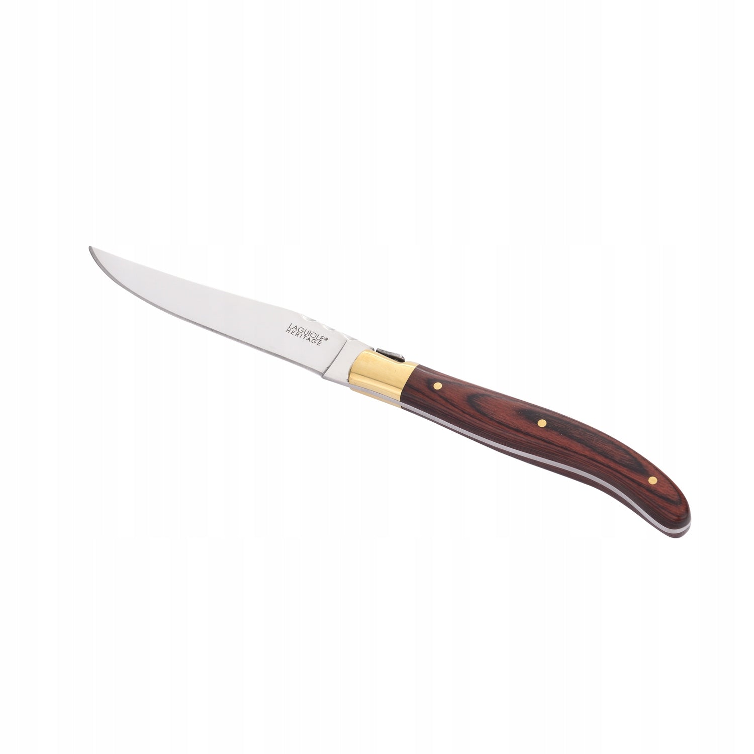 STEAK KNIVES steck Pakka wood LAGUIOLE set of 6 knives gold plated Manufacturer code 40273002