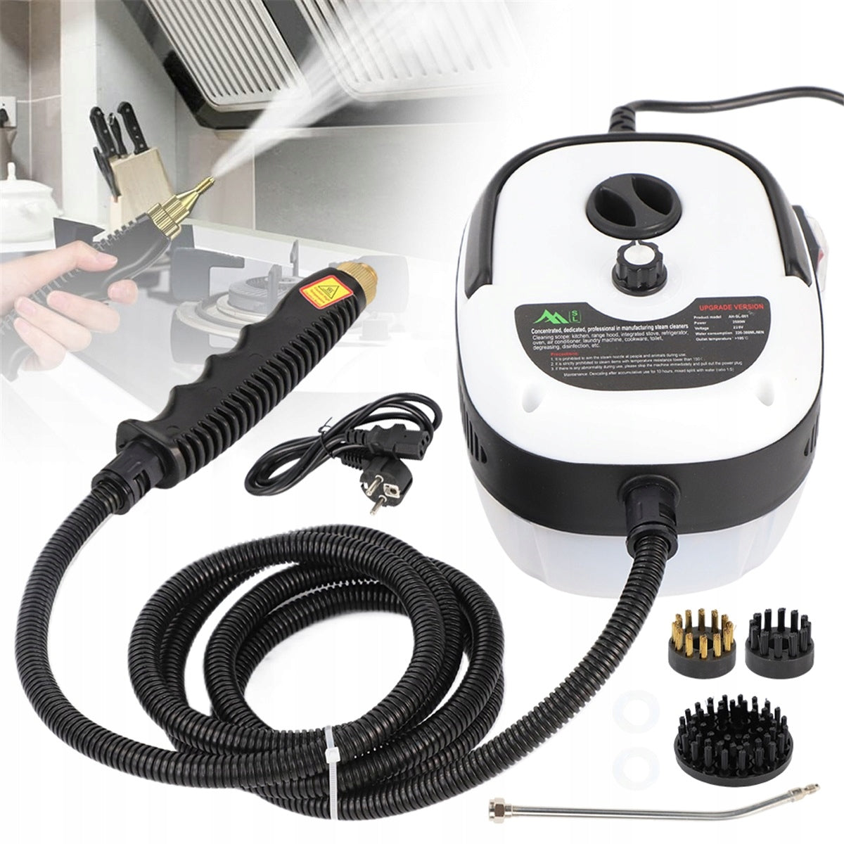STEAM CLEANER 2500W WHITE WITH A CAPACITY OF 1000ML FOR HOME AND CAR