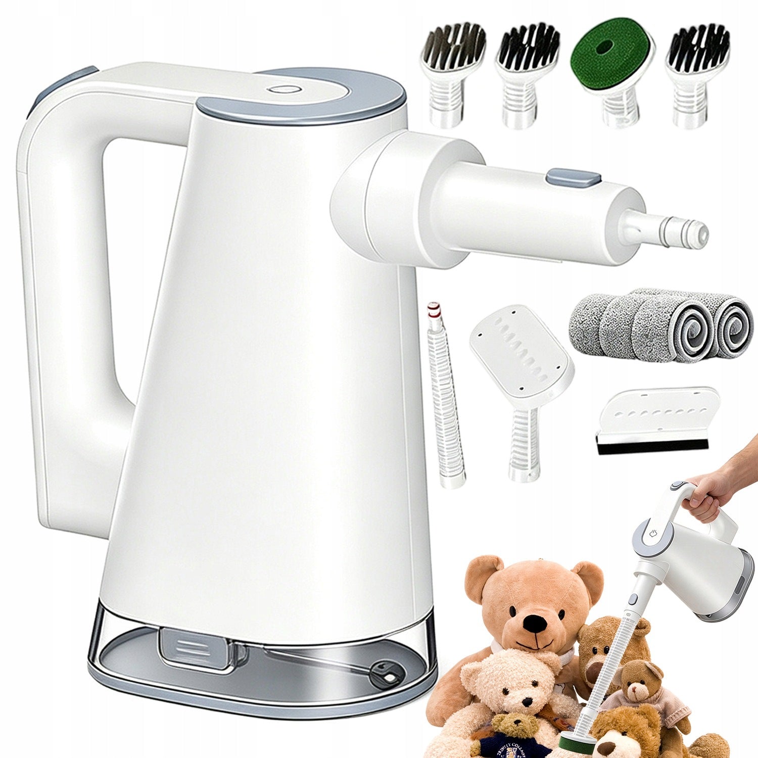 STEAM CLEANER 2IN1 1300W 370ML FLOOR TANK MULTIFUNCTION TILES