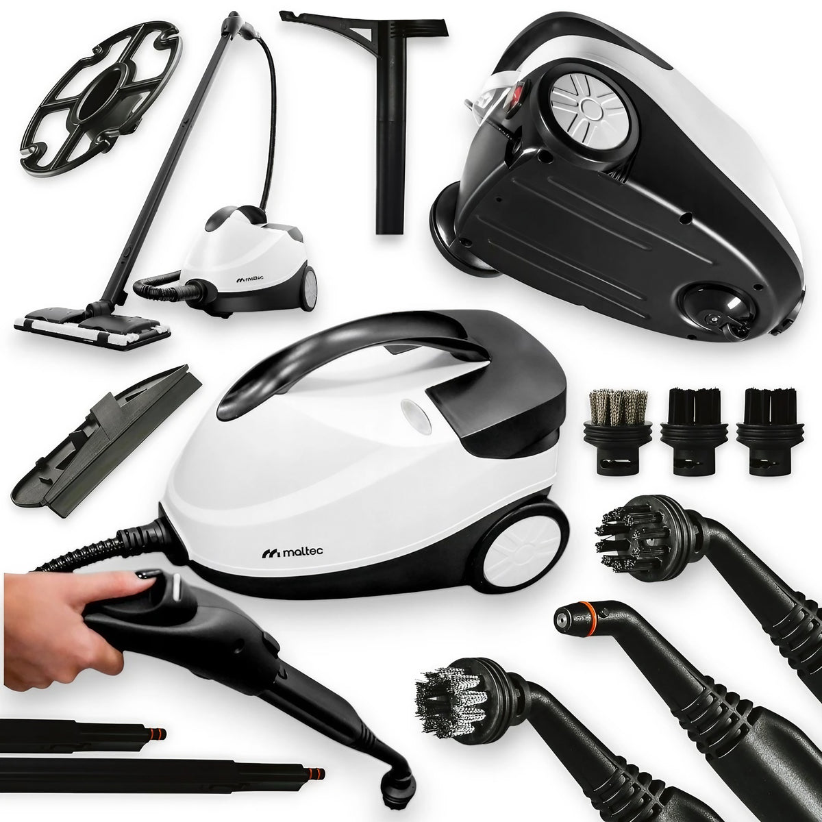 STEAM CLEANER STEAMER MALTEC 2000W STEAM MOP CLEANER SET 5IN1 ACCESSORIES