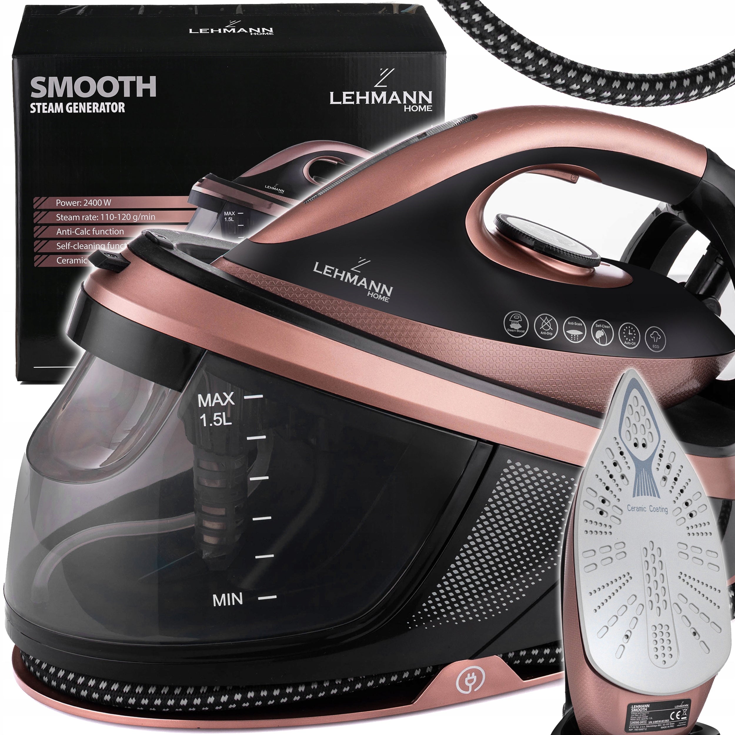 STEAM GENERATOR STEAM STATION IRON WITH CERAMIC COATING STATION 2400W
