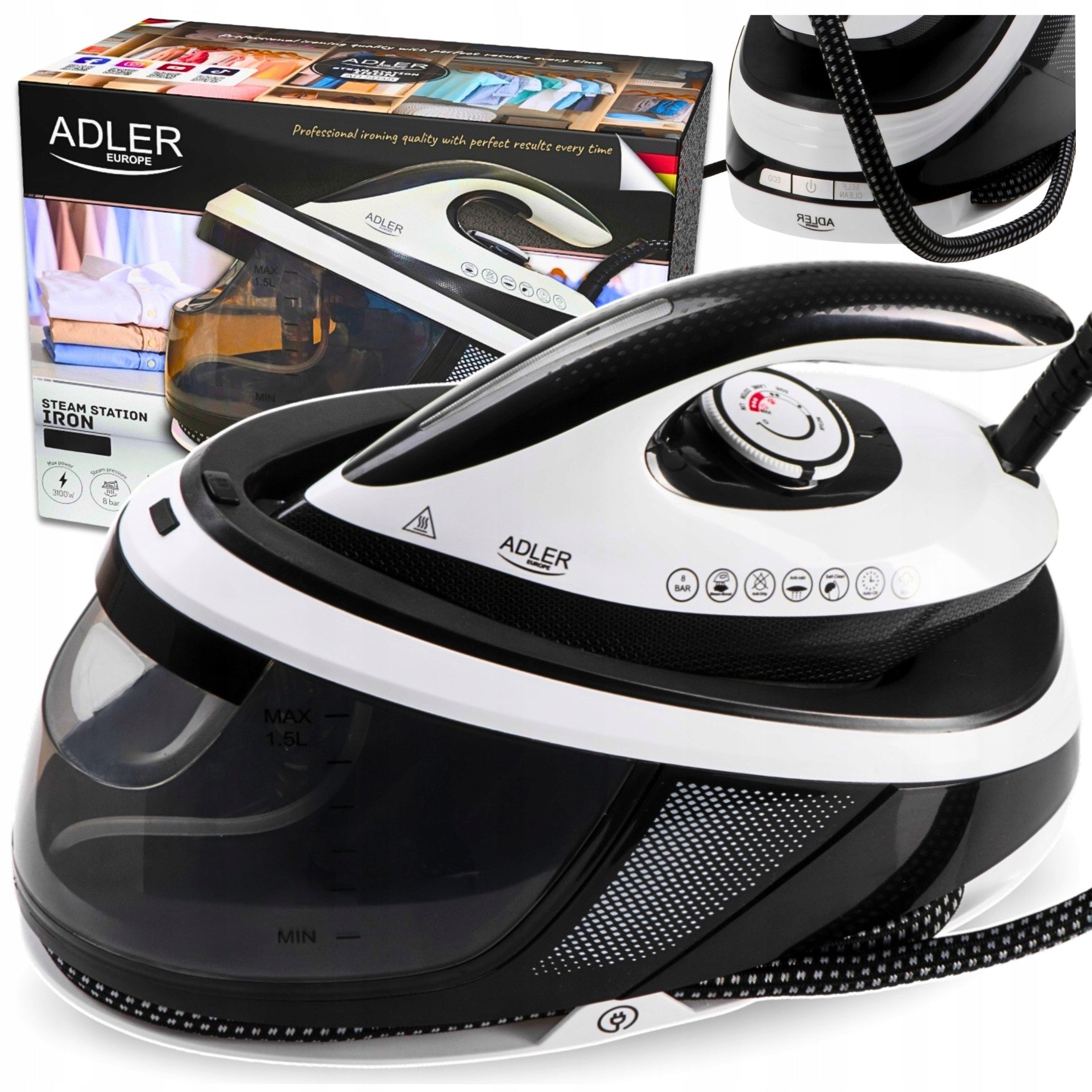 STEAM GENERATOR STEAM STATION IRON WITH CERAMIC COATING STATION 3100W