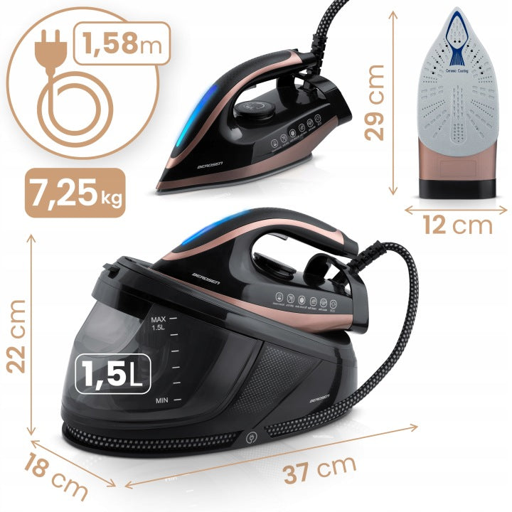 STEAM GENERATOR STEAM STATION IRON WITH STATION CERAMIC COATING 3000W Manufacturer code 206369686