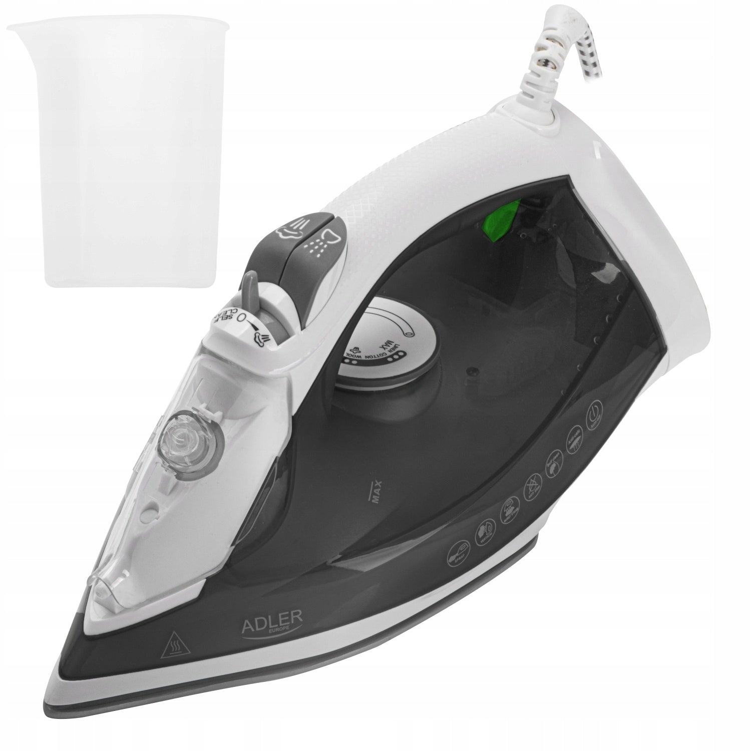 STEAM IRON 5 FUNCTIONS PRESSING CERAMIC FOOT 4 SYSTEMS Manufacturer code ad_5051