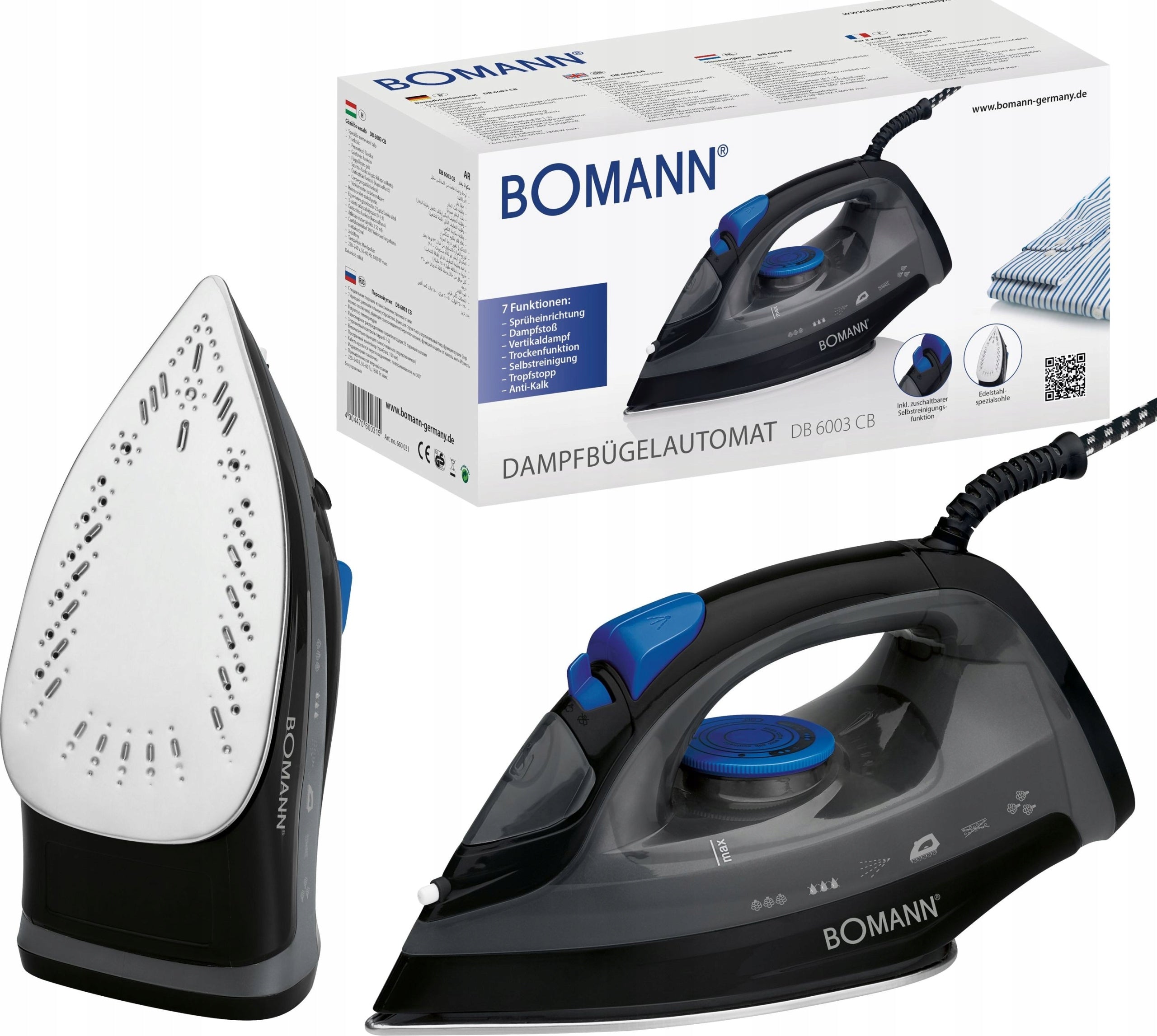 STEAM IRON CERAMIC SELF-CLEANING STRONG BOOM